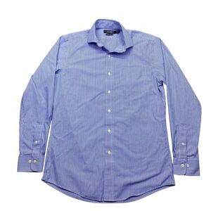 Lauren Ralph Lauren Men Blue Pinstripe Slim Fit Stretch Non Iron Shirt 15.5